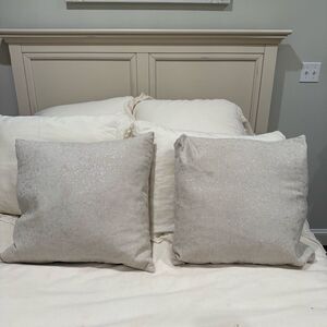 Set of Two Sparkly Silver Throw Pillows